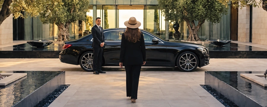 Accueil avec chauffeur privé et Mercedes